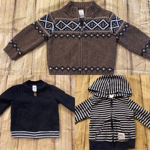 (3) 9 Months Carter’s Zipper Jacket/Sweater